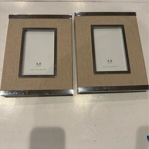 Pottery Barn Silver and Tan Picture Frames